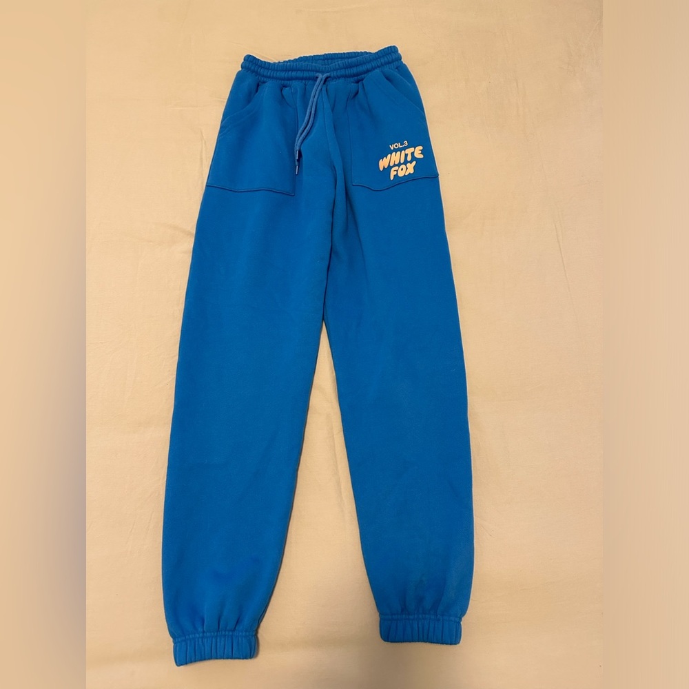 White Fox Blue and Pink Sweatpants